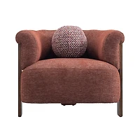 Stave Accent Chair – Natural Wood & Textured Fabric