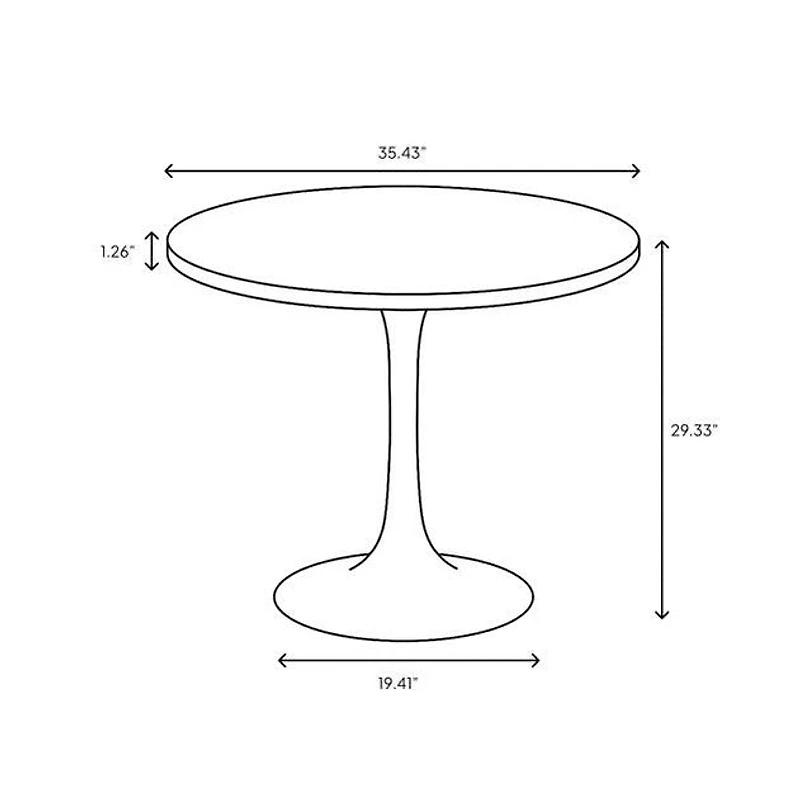 Surface Pedestal Dining Table - Black