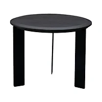 Brich End Table – White Ash Veneer with Metal Legs (Smoke Finish)
