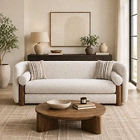 Veena Modern Upholstered Sofa with Pine Wood Frame