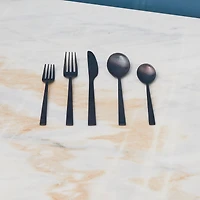 Hammered Black Flatware Set