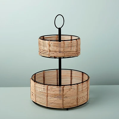 Simla Cane Tiered Basket