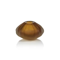 Milano Cut & Frosted Vase - Amber
