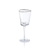 Aperitivo Triangular Double Old Fashioned Glass - Clear with Platinum Rim