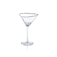 Aperitivo Triangular Double Old Fashioned Glass - Clear with Platinum Rim