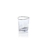 Aperitivo Triangular Double Old Fashioned Glass - Clear with Platinum Rim