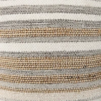 Aahana Pouf - White/Taupe/Gray
