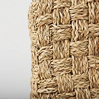 Adele - Medium Brown Seagrass Woven Square Pouf