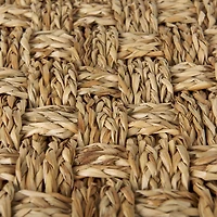 Adele - Medium Brown Seagrass Woven Square Pouf