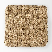 Adele - Medium Brown Seagrass Woven Square Pouf