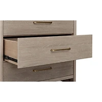Bjorn Five Drawer Oak Wood Chest in Chai