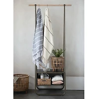 Striped Throw with Fringe