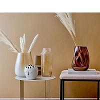 Stoneware Vase with Embossed Face