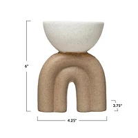 Two-Tone Stoneware Incense Burner - Speckled Glaze
