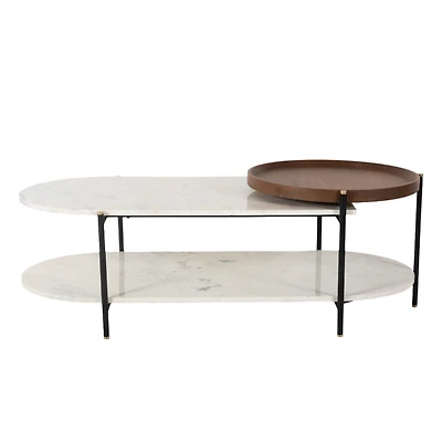 Aika Mango Wood Marble Coffee Table (Sample Sale)