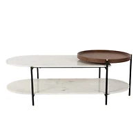 Aika Mango Wood Marble Coffee Table (Sample Sale)