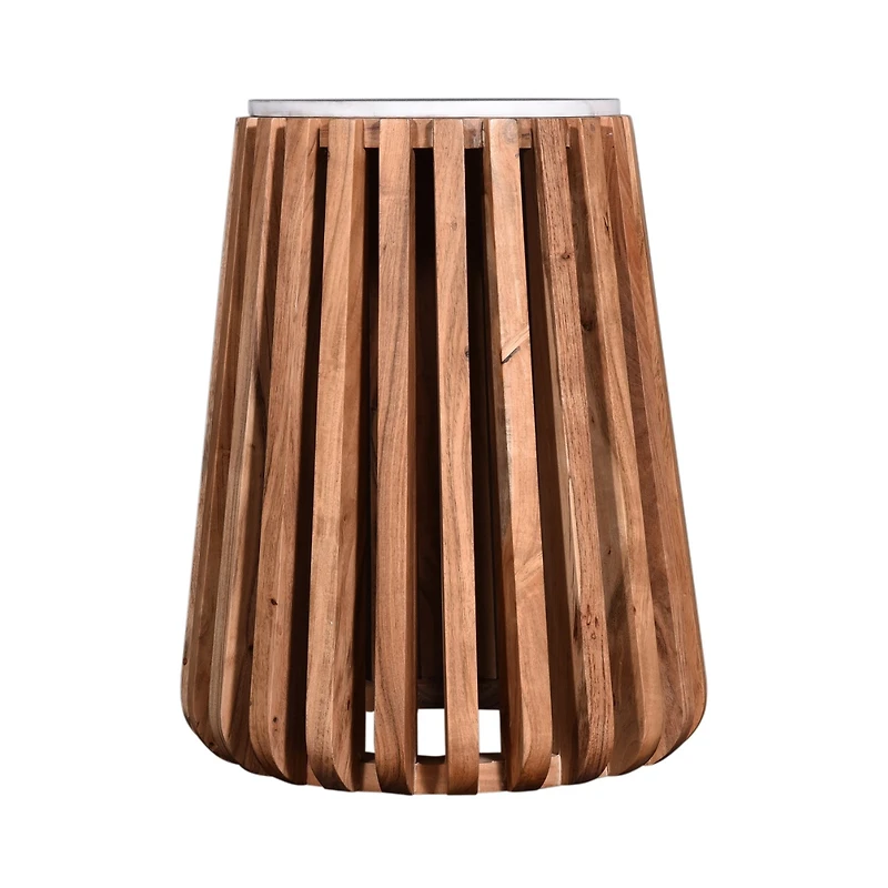 Alder Round Marble End Table Natural