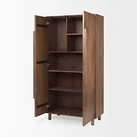 Astrid Medium Brown Solid Wood Armoire