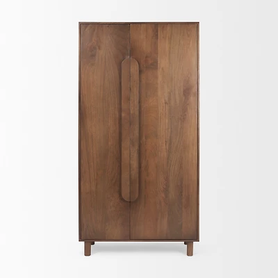 Astrid Medium Brown Solid Wood Armoire