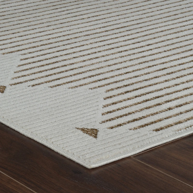 Aurora Beige Tribal Stripe Rug – 5 x 7'