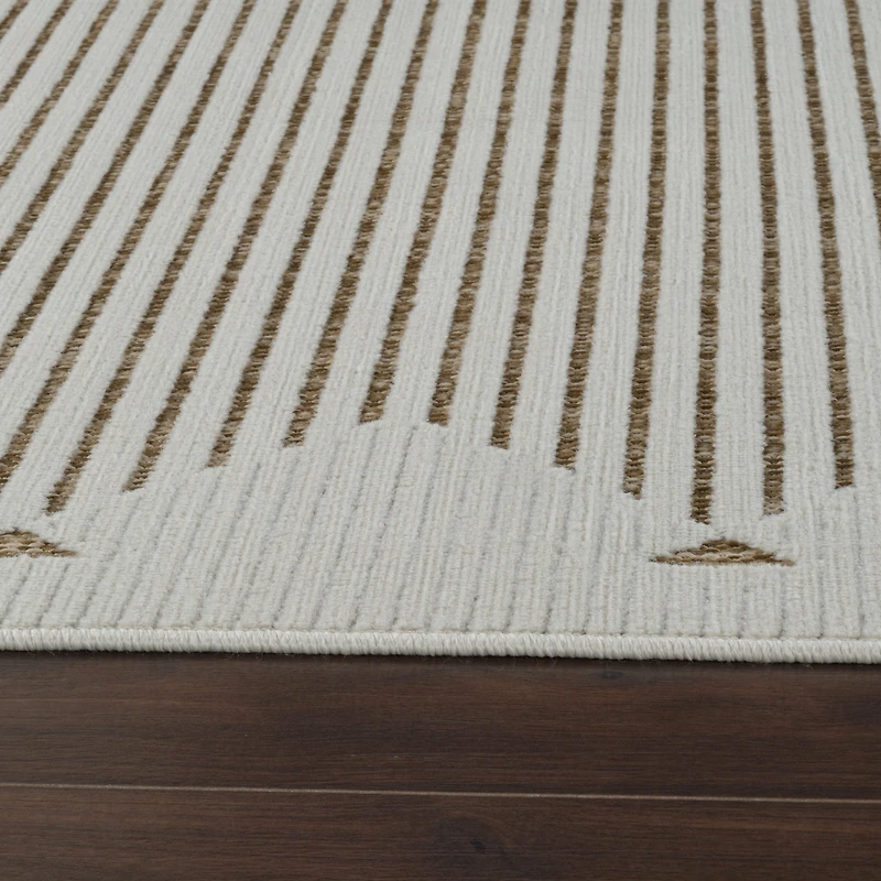 Aurora Beige Tribal Stripe Rug – 5 x 7'