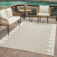 Aurora Beige Tribal Stripe Rug – 5 x 7'