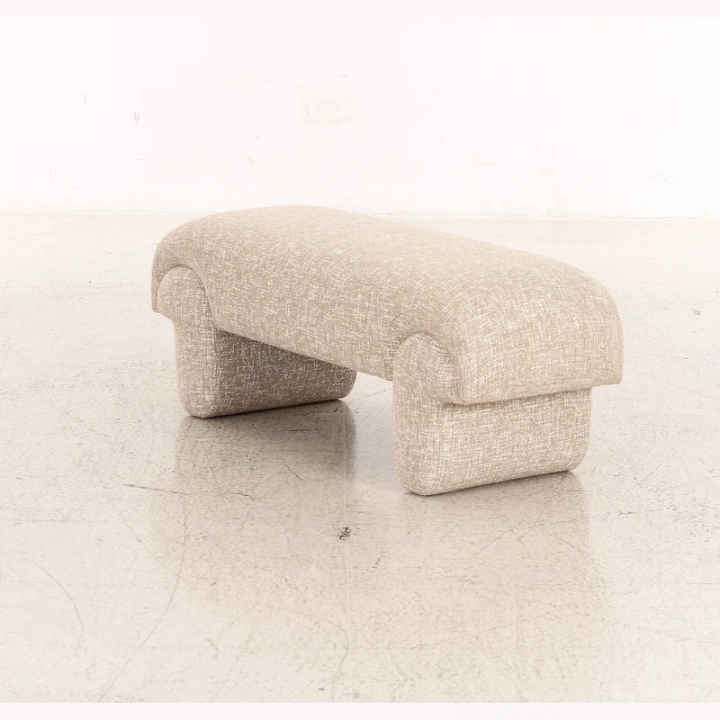 Berger Upholstered Bench with Sculpted Base