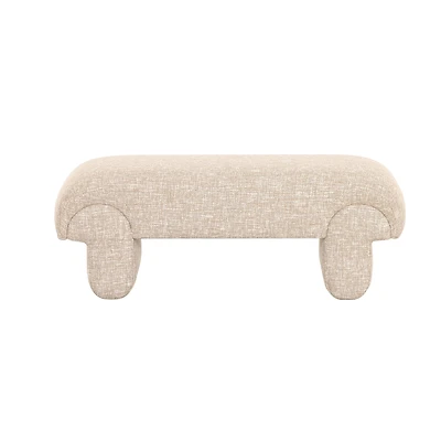 Berger Upholstered Bench with Sculpted Base