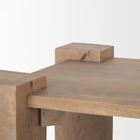 Beth Light Brown Wood Square Accent Table