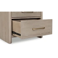 Bjorn 2 Drawer Oak Wood Nightstand in Chai