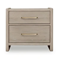 Bjorn 2 Drawer Oak Wood Nightstand in Chai