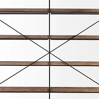 Trey IV 80L x 16W x 87.5H Medium  Brown Wood and Iron Five Tray Shelf  Shelving Unit