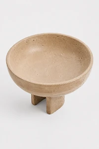 BOWL LARGE PEDESTAL CEMENT TRAVERTINE LOOK BEIGE