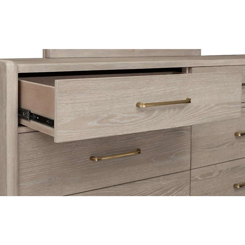 Bjorn Six Drawer Oak Wood Dresser in Chai