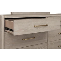 Bjorn Six Drawer Oak Wood Dresser in Chai