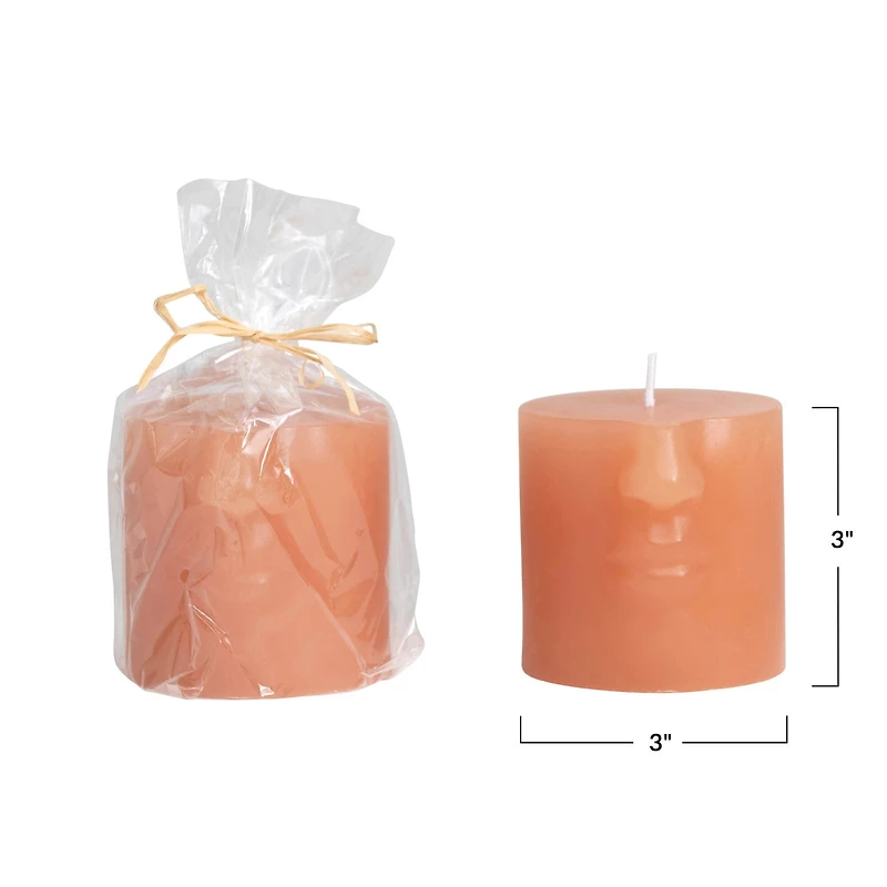Unscented Face Pillar Candle