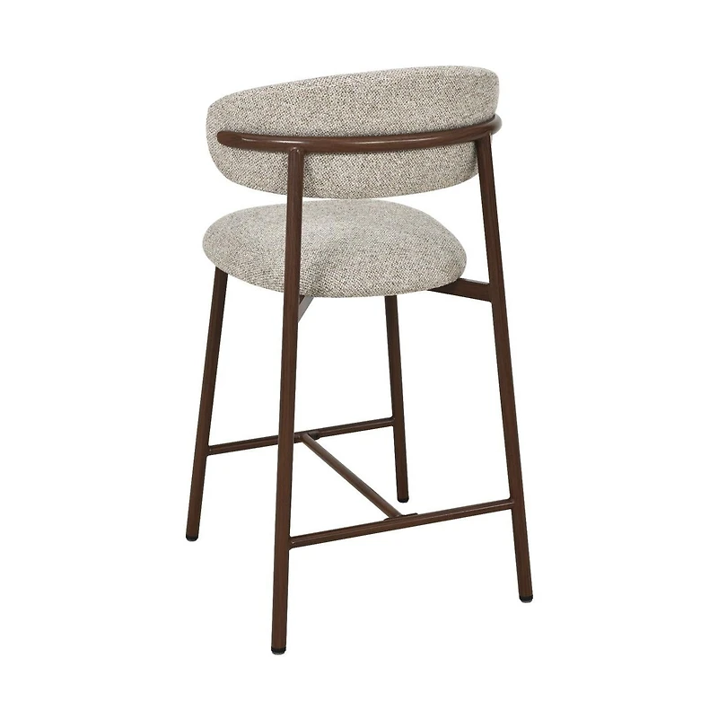 Malin Upholstered Bar Stool with Walnut Metal Legs