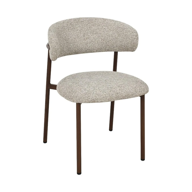 Malin Upholstered Dining Chair with Walnut Metal Legs