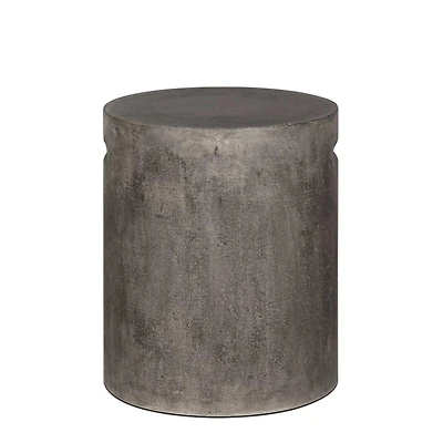 Concrete Round Side Table With Handle - Dark Grey