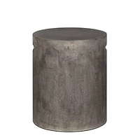 Concrete Round Side Table With Handle - Dark Grey