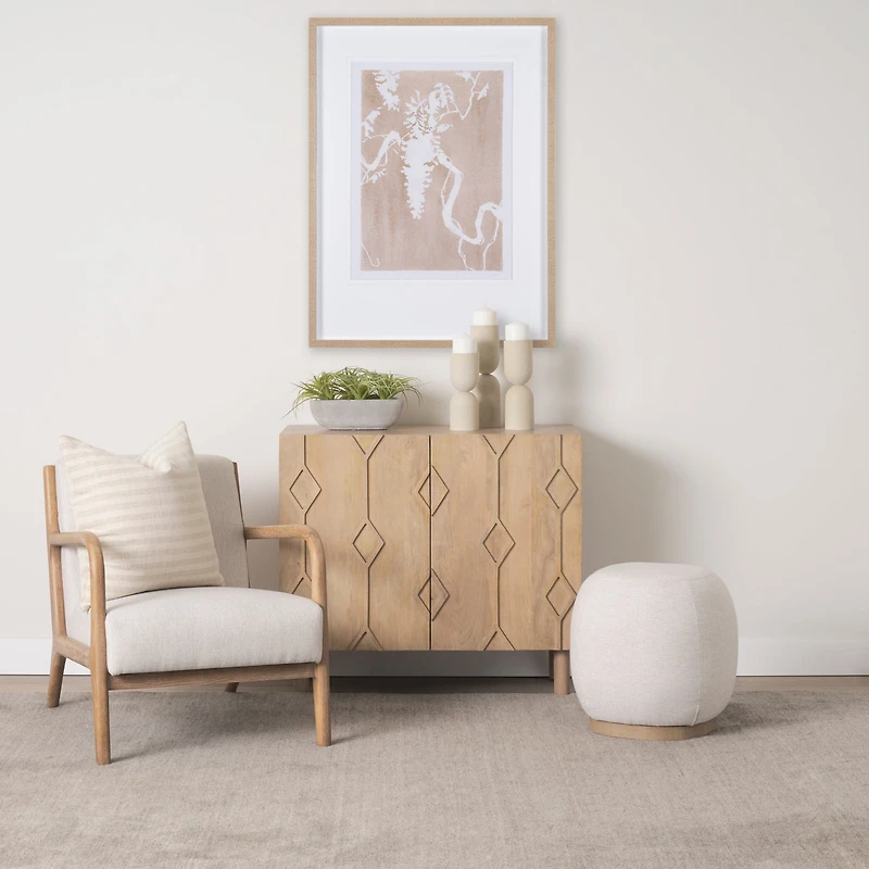 Heera Light Brown Diamond Motif w/ Shelf Accent Cabinet