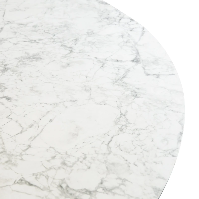 Elskede Round Extendable Dining Table - Faux Marble