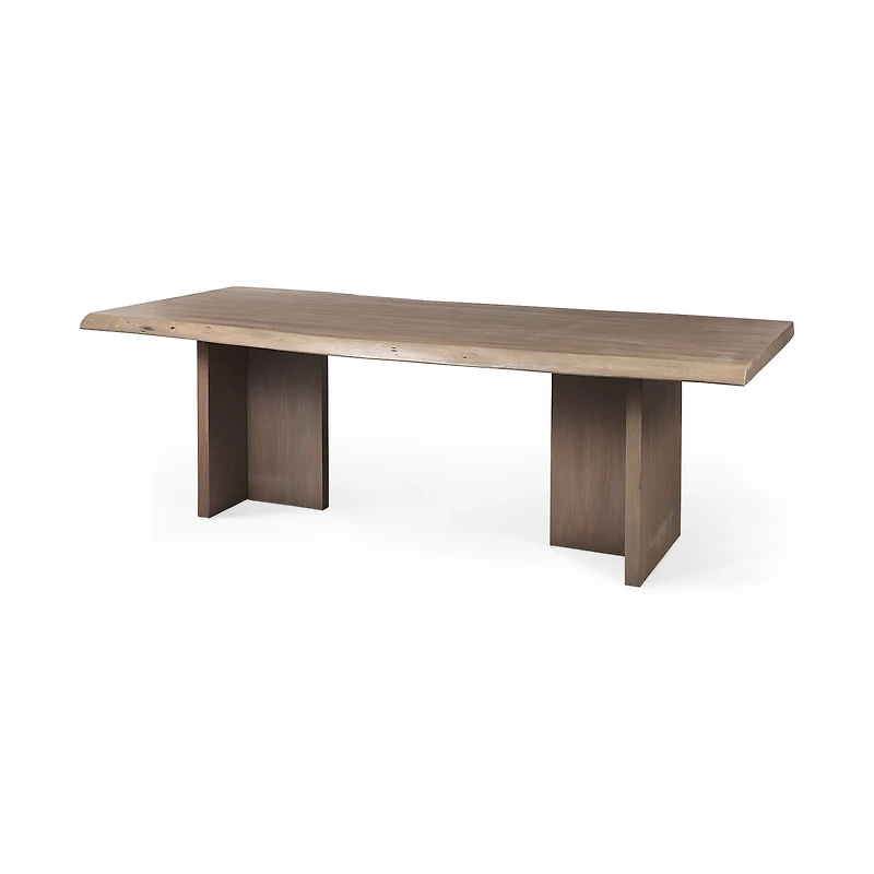 Konstantin Medium Brown Wood W/ Live Edge Rectangular Dining Table