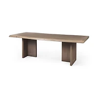 Konstantin Medium Brown Wood W/ Live Edge Rectangular Dining Table