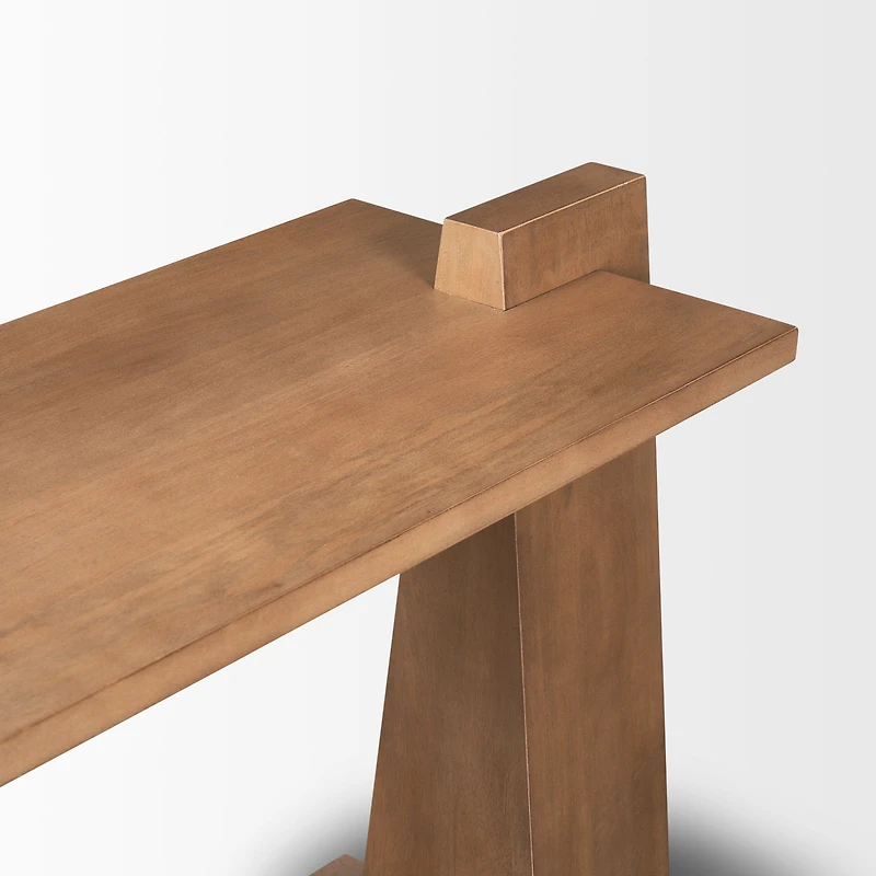 Eula Medium Brown Wood Console Table