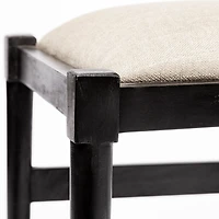 Trixie I Black Wooden Base w/ Dark Taupe Fabric Seat Dining Chair