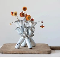 Handmade Stoneware Sculpture Vase with Glaze