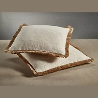 Zodax Amaranth 2-Tone Cotton And Jute Throw Pillows, Set Of 2