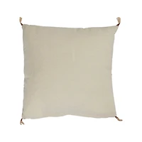 18" Embroidered Pillow with Piping & Tassels