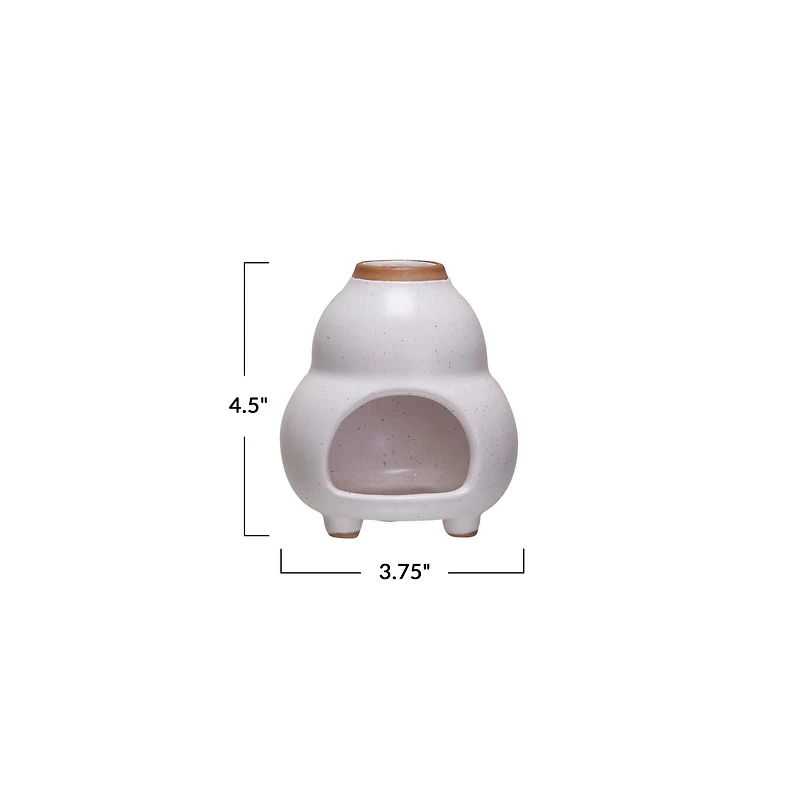 Stoneware Footed Inscense Chimney